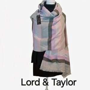 Lord & Taylor NWT Pastel Striped Scarf Blanket Scarf Spring Valentine's Day Gift